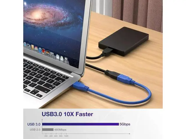 Alt view image 5 of 7 - Short USB 3.0 Extension Cable USB-A Extender Male to Female 5Gbps (1FT,2-Pack)