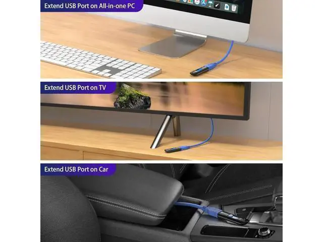 Alt view image 7 of 7 - Short USB 3.0 Extension Cable USB-A Extender Male to Female 5Gbps (1FT,2-Pack)