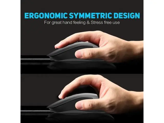 Alt view image 6 of 7 - Wired PC Mouse, Silent Click, 4800DPI Adjustable & 6 Programmable Buttons, Optical tracking, Ergonomic Design, Streamlined inphic USB Wired Mouse for PC Laptop Computer Working and Gaming