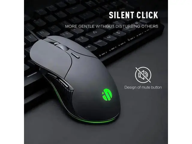 Alt view image 4 of 7 - Wired PC Mouse, Silent Click, 4800DPI Adjustable & 6 Programmable Buttons, Optical tracking, Ergonomic Design, Streamlined inphic USB Wired Mouse for PC Laptop Computer Working and Gaming