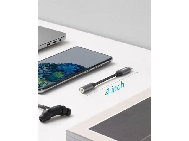 Alt view image 6 of 6 - USB C to 3.5mm Audio Adapter Male to Female Nylon Cable for S20/S20+/S20 Ultra Pixel 4/+ 4XL and More Type C Devices