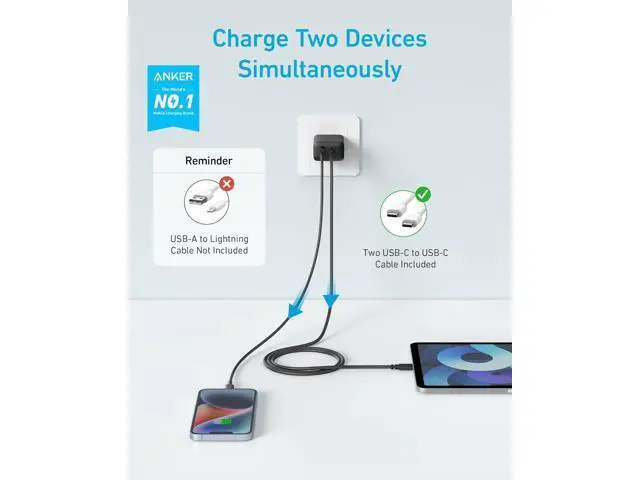 Alt view image 2 of 7 - iPhone 16 Charger USB C Charger Block 2-Pack 20W Fast Wall Charger for 16/16 Pro/Pro Max / iPad Pro and More with 2 Pack 5 ft USB-C Cable