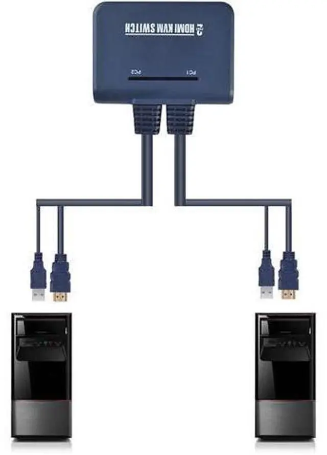 Alt view image 2 of 6 - 2 Ports VGA DVI 4K HDMI-compatible KVM Switch Keyboard Mouse USB Share Switcher Splitter Box With Remote Split KVM Controller(HD KVM)