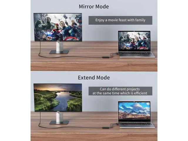 Alt view image 5 of 7 - VGA to HDMI Cable with Audio 1080P HD VGA to HDMI Adapter Cable 6 Feet for Computer/Laptop to HDMI Monitor/TV