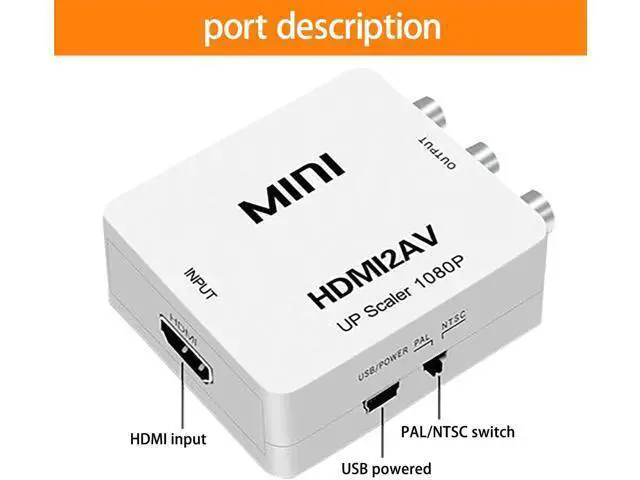 Alt view image 5 of 6 - HDMI to RCA Converter (hdmi to av Adapter) hdmi to RCA Adapter converts HDMI Output Source to Old-Fashioned RCA Display Optionalav to hdmi,hdmi to av,av to vga,vga to av,vga to hdmi,hdmi to vga