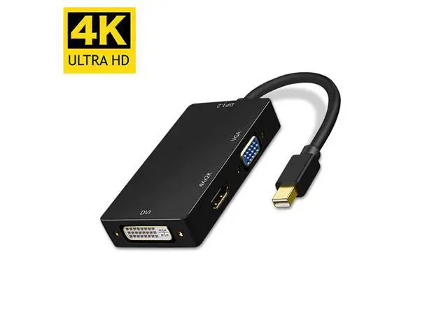 Alt view image 5 of 5 - 3 in 1 Thunderbolt 4K Mini Display Port Dock Converter MINI DP Male To HDMI-compatible DVI VGA Female Adapter Converter Hub