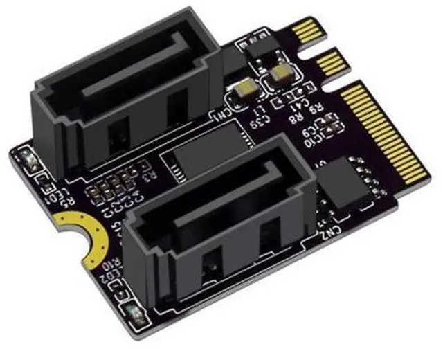 Main image of Riser Card M.2 (A+E Key) to 2-Port SATA3.0 Expansion Card Key A+E Wifi M.2 to SATA Adapter Card Drive JMB582