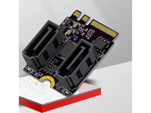 Alt view image 3 of 3 - Riser Card M.2 (A+E Key) to 2-Port SATA3.0 Expansion Card Key A+E Wifi M.2 to SATA Adapter Card Drive JMB582