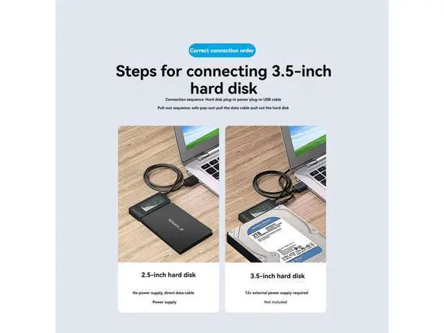 Alt view image 4 of 4 - Shuole USB C To SATA IDE Hard Disk Adapter Converter Cable For 3.5 2.5 Inch HDD/SSD SATA III Hard Drive Adapter For PC La