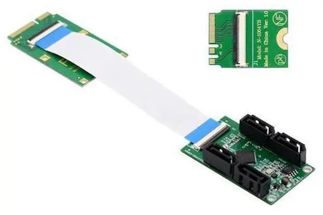Main image of Mini PCI-E PCI Express & NGFF A+E Key to SATA 3.0 Four Ports Adapter Cable 6Gbps Hard Drive Extension Card for SSD