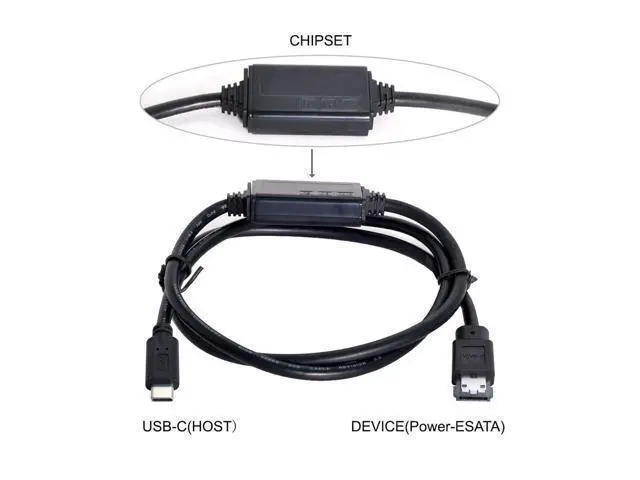 Alt view image 3 of 5 - Zell Cy Esata To Usb C Cable Usb Type C Male Host To Esata Esatap Hdd Cable For Laptop Pc