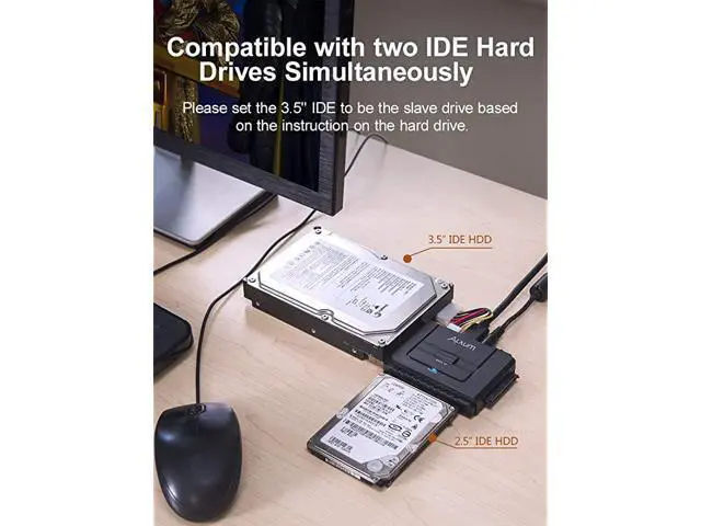 Alt view image 5 of 7 - USB 30 to IDE SATA Converter for Universal 25 amp 35 inches SATA HDD SDD amp IDE HDD Drives Support One Touch Backup Function Hard Drive Adapter with 12V 2A Power Adapter and USB 30 Cable
