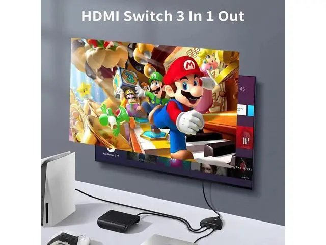Alt view image 2 of 6 - HDMI Switch 8K@60Hz, 3 Port Hdmi Switcher Box with Pigtail Cable Supports Full HD 8K 4K 1080P 3D,Multi Port HDMI Switcher Selector 2.1 HDMI Switch for Xbox PS3 4 5 TV Gaming Mac Roku