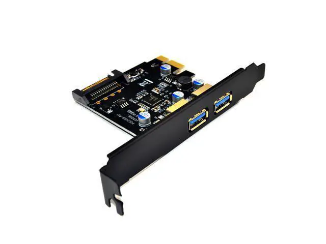 Alt view image 2 of 5 - USB 3.0 PCI Express PCIE USB 3.0 Card Adapter 5Gbps USB 3.0 PCI-E 2 Ports PCI Express Expansion Card SATA Power Connector for PC