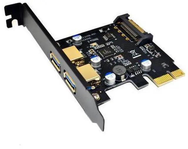 Main image of USB 3.0 PCI Express PCIE USB 3.0 Card Adapter 5Gbps USB 3.0 PCI-E 2 Ports PCI Express Expansion Card SATA Power Connector for PC