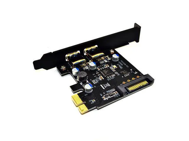 Alt view image 3 of 5 - USB 3.0 PCI Express PCIE USB 3.0 Card Adapter 5Gbps USB 3.0 PCI-E 2 Ports PCI Express Expansion Card SATA Power Connector for PC