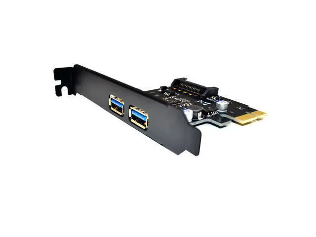 Alt view image 4 of 5 - USB 3.0 PCI Express PCIE USB 3.0 Card Adapter 5Gbps USB 3.0 PCI-E 2 Ports PCI Express Expansion Card SATA Power Connector for PC