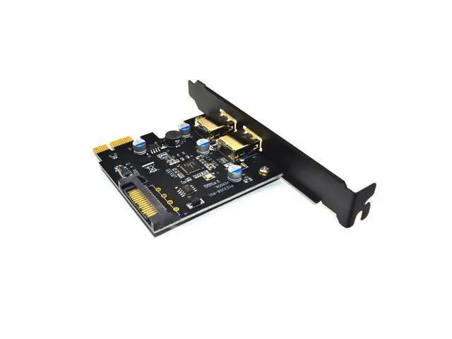 Alt view image 5 of 5 - USB 3.0 PCI Express PCIE USB 3.0 Card Adapter 5Gbps USB 3.0 PCI-E 2 Ports PCI Express Expansion Card SATA Power Connector for PC