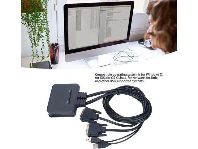 Alt view image 2 of 7 - 070 HD Multimedia Interface KVM Switch Portable USB KVM Switch 2 Ports Wired HD Multimedia Interface KVM Switch for Home Entertainment Office USB KVM Switch (21UDB)
