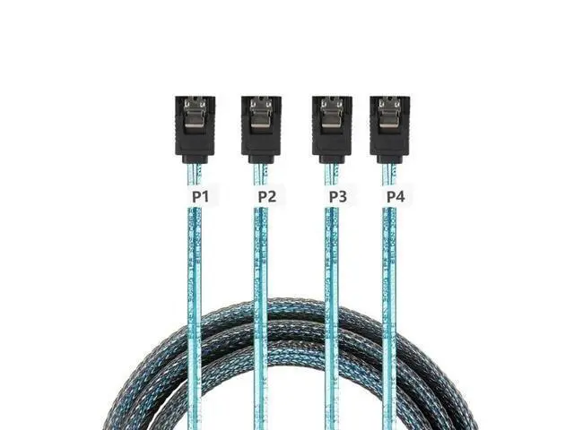Alt view image 2 of 2 - FOR Hard Drive Cable MINISAS 4-to-4 SATA 6G Data Cable 4 Pairs 4Sata Cable SAS to SATA 1M