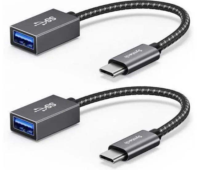 Main image of USB C to USB Adapter 2 Pack USB C to USB 3 10Gbps Type C Thunderbolt 3 to USB Female Adapter OTG Cable Compatible with iPhone 17/16/15 Pro Max iPad mini 6 MacBook Pro/Air Space Gray