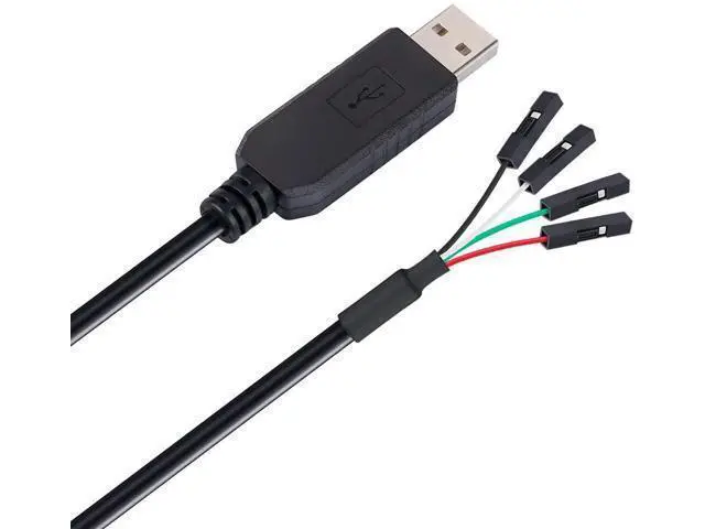 Alt view image 2 of 7 - DTECH USB to TTL Serial Adapter 3.3V Debug Cable TX RX Signal 4 Pin Female Socket PL2303 Prolific Chip for Windows 10 8 7 XP Vista (3-Meter, Black)