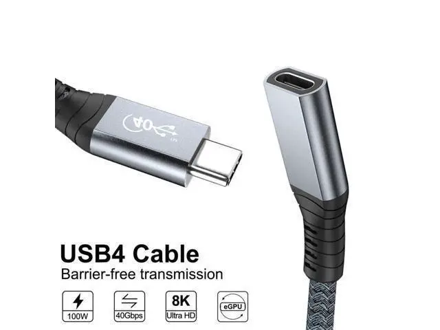 Alt view image 6 of 7 - USB4 USB-C Type-C Male to Type-C Female Extension Cable 40Gbps with 100W Charging and 8K@60Hz