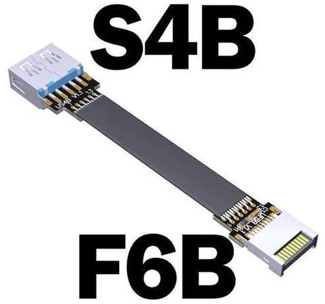 Main image of ADT USB 3.1 Gen2 Extension Cable Type-E Male to USB-A Female Screw Fixing Hole for PC Chassis Built-in USB Device Adapter Cord(F6B-S4B)(25cm)
