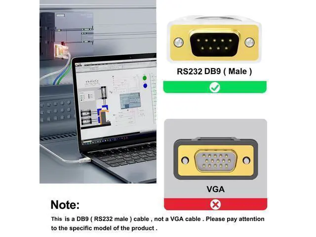 Alt view image 5 of 5 - DTECH USB to Serial RS-232 Adapter Features FTDI Chip DB9 9 Pin RS232 to USB Cable 3ft FT231 Chipset Support Windows 11 10 8 7 XP Mac OS Linux Data Lights Detect