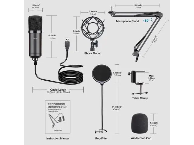 Alt view image 7 of 7 - USB Microphone Kit: Plug & Play USB Computer Mic Cardioid Podcast Condenser Microphone Kit, PC Streaming Mic are suitable for Youtube, Streaming, Recording Music, Live Streaming and Gaming