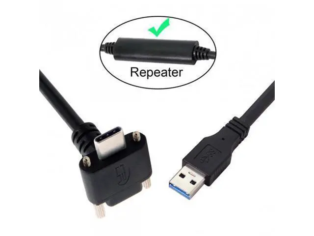Alt view image 2 of 7 - FVH CY UC-128-8.0M 8.0M Down Up Angled USB 3.1 Type-C Dual Screw Locking to USB3.0 Data GL3523 Repeater Cable 90 Degree for Camera Oculus Quest Link