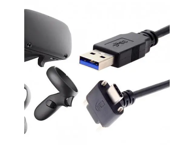 Alt view image 6 of 7 - FVH CY UC-128-8.0M 8.0M Down Up Angled USB 3.1 Type-C Dual Screw Locking to USB3.0 Data GL3523 Repeater Cable 90 Degree for Camera Oculus Quest Link