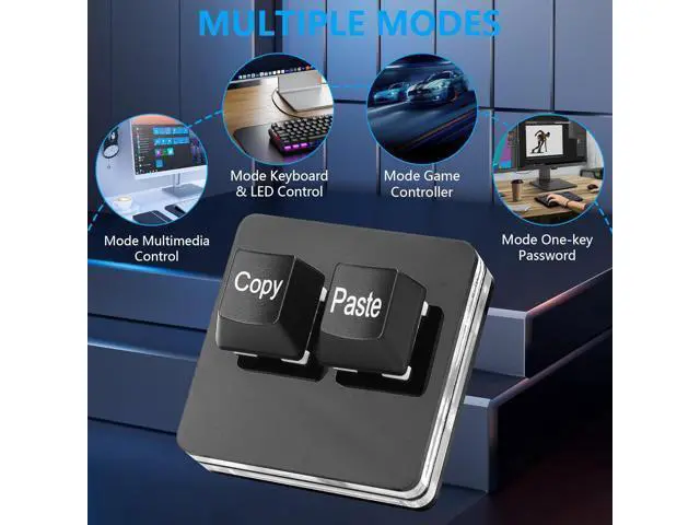 Alt view image 7 of 7 - USB Mini 2 Key Keypad 2-Key Copy Paste Keyboard OSU Keypad HotSwap One Handed Mechanical Gaming Keyboard with USB Cable for Accounting Working or Rhythm Games
