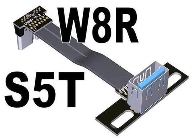 Main image of USB 3.0 Male to Female Flat Connection Cable 90 Degree Adapter Data Cord Type-A to Micro-B Connector 5G/bps High Speed Extension(S5T-W8R)(15cm)