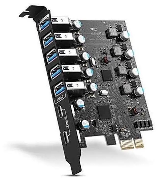 Main image of PCI-E to USB 3.0 7-Port(2X USB-C - 5X USB-A) Expansion Card,PCI Express USB Add in Card, Internal USB3 Hub Converter for Desktop PC Host Card Support Windows 10/8/7/XP and MAC OS 10.8.2 Above