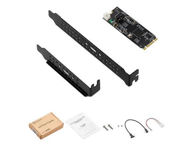 Alt view image 4 of 4 - ASM3142 M.2 B+M Key to USB 3.2 Gen2 Type-C Host Controller Card - 10Gbps PCIe Expansion Riser for Desktop & Industrial PC Card+Cable+Bracket