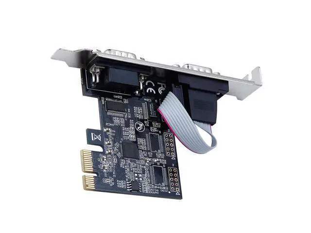 Alt view image 2 of 6 - PCIe Dual Serial Card ASIX AX99100 Chip 2x RS232 DB9 Ports 25Mbps Industrial Adapter for Windows Linux Low Profile
