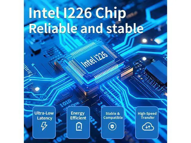 Alt view image 2 of 6 - Intel I226 2.5G RJ45 Network Card PCIe Gigabit Ethernet Adapter 100/1000/2500Mbps LAN for Desktop PC Server