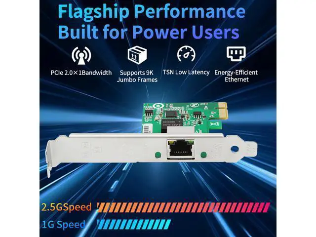 Alt view image 3 of 6 - Intel I226 2.5G RJ45 Network Card PCIe Gigabit Ethernet Adapter 100/1000/2500Mbps LAN for Desktop PC Server