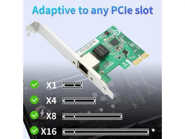 Alt view image 4 of 6 - Intel I226 2.5G RJ45 Network Card PCIe Gigabit Ethernet Adapter 100/1000/2500Mbps LAN for Desktop PC Server