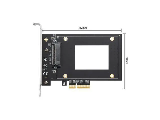 Alt view image 3 of 4 - U.2 to PCIe 4.0 X4 Riser Expansion Adapter Card PCI Express 4x U.2 SFF-8639 Adapter for Intel 2.5" NVMe U2 SSD