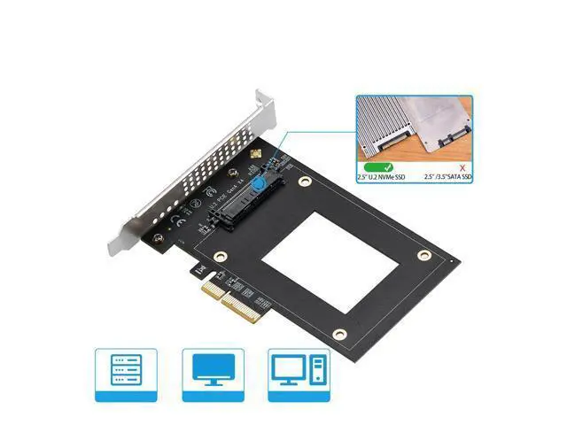 Alt view image 5 of 6 - High-Performance U.2 NVMe SSD to PCIe 3.0/4.0 Adapter Card