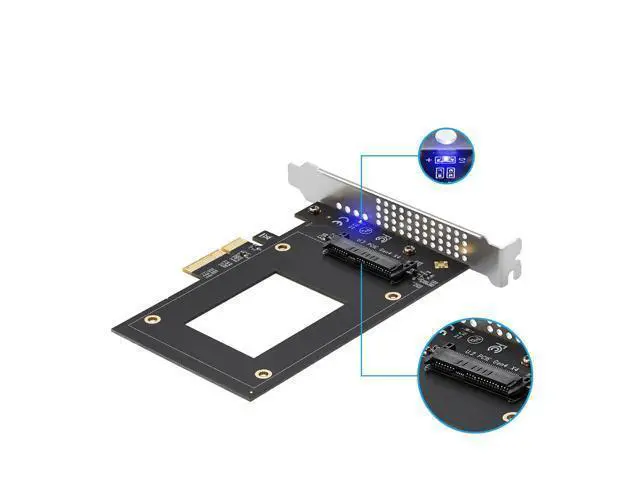Alt view image 4 of 6 - High-Performance U.2 NVMe SSD to PCIe 3.0/4.0 Adapter Card