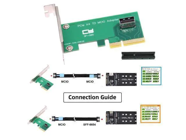 Alt view image 4 of 5 - chenyang PCI-E 4X to PCI-E 5.0 MCIO 4X 38Pin SFF-TA-1016 Adapter Mini Cool Edge IO Female PCI Express Card