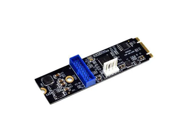 Alt view image 3 of 7 - M.2 NGFF NVME to USB 3.0 19Pin Header Convert Card NGFF to 2 Port USB3.0 Expansion Card Transfer Adapter IDE 4PIN Power Supply
