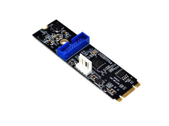 Alt view image 2 of 7 - M.2 NGFF NVME to USB 3.0 19Pin Header Convert Card NGFF to 2 Port USB3.0 Expansion Card Transfer Adapter IDE 4PIN Power Supply