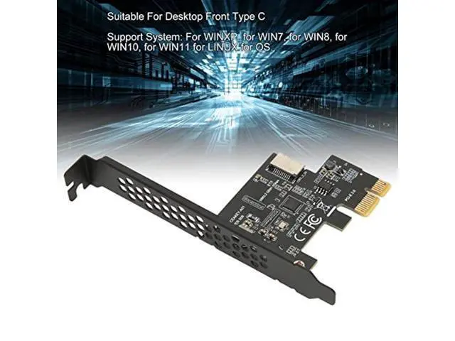 Alt view image 3 of 5 - GOWENIC PCIE to USB 3.2 Expansion Card, USB3.2 Gen1 5Gbps PCI Express Card, PCIE X1 to USB3.2 Gen1 Type E 20PIN Expansion Card, for Desktop Front Type C, for WINXP 7 8 10 11