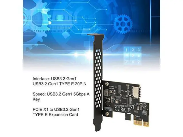 Alt view image 2 of 5 - GOWENIC PCIE to USB 3.2 Expansion Card, USB3.2 Gen1 5Gbps PCI Express Card, PCIE X1 to USB3.2 Gen1 Type E 20PIN Expansion Card, for Desktop Front Type C, for WINXP 7 8 10 11