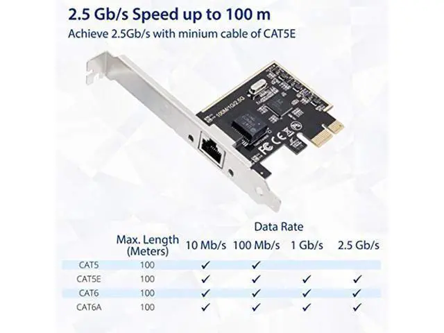 Alt view image 4 of 5 - IO CREST 2.5 Gigabit Ethernet PCI Express PCI-E Network Interface Card 10/100/1000/25000 Mbps RJ45 LAN SI-PEX24059