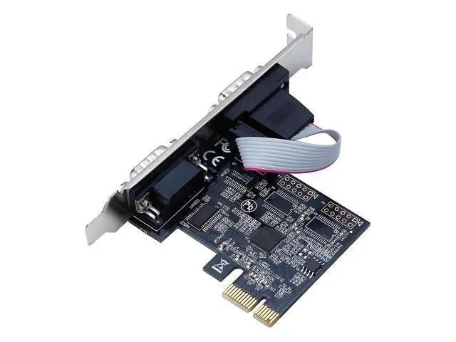 Alt view image 3 of 6 - PCIe Dual Serial Card ASIX AX99100 Chip 2x RS232 DB9 Ports 25Mbps Industrial Adapter for Windows Linux Low Profile